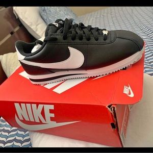 Black and white nike cortez